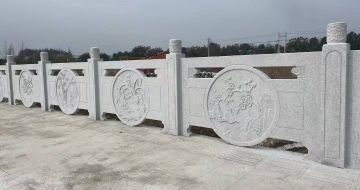 曲靖芝麻白河道栏杆 石材栏杆