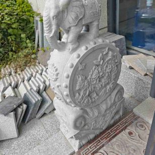 曲靖芝麻白抱鼓石 庭院抱鼓石