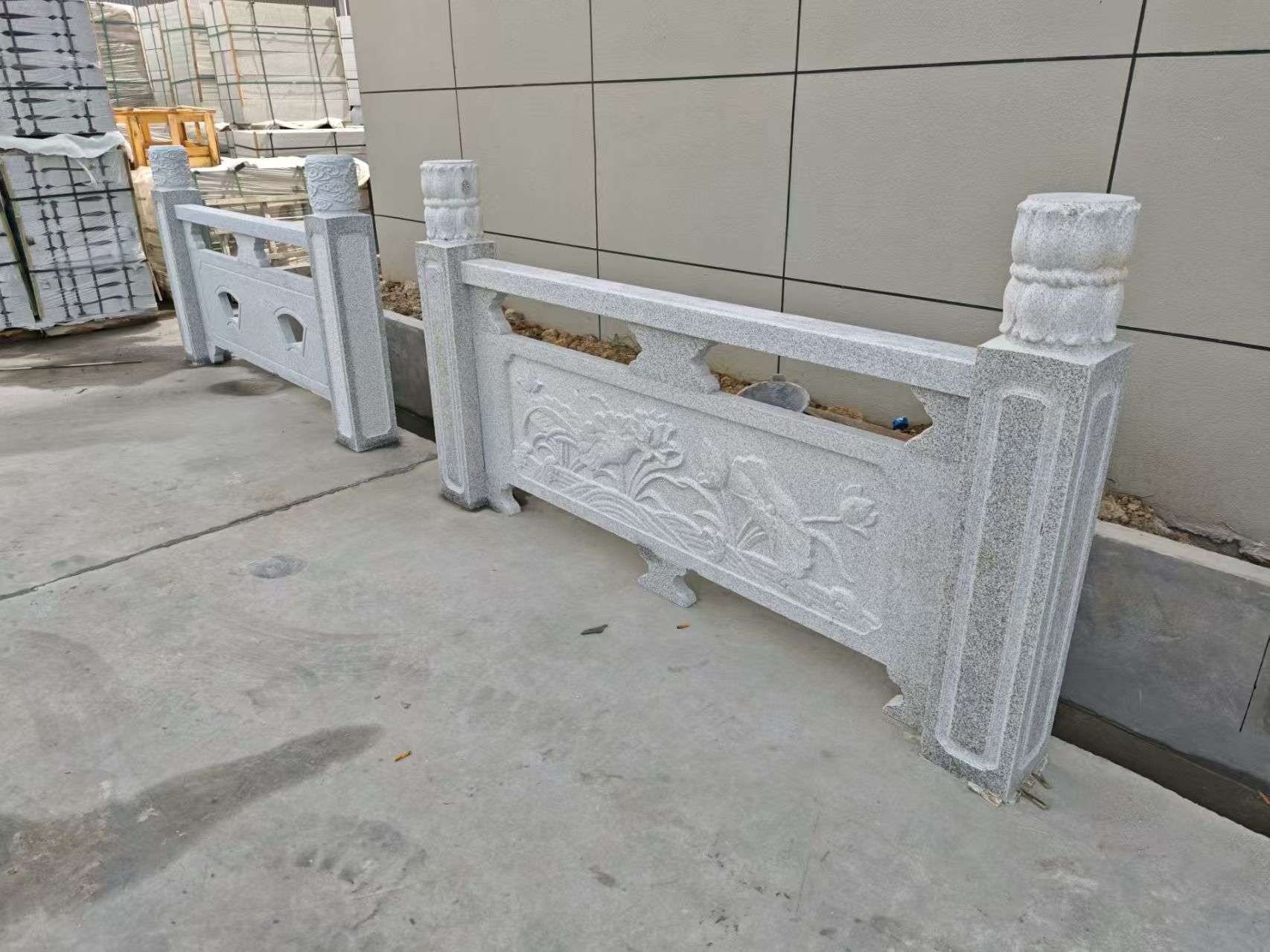曲靖芝麻白河道栏杆 石材栏杆