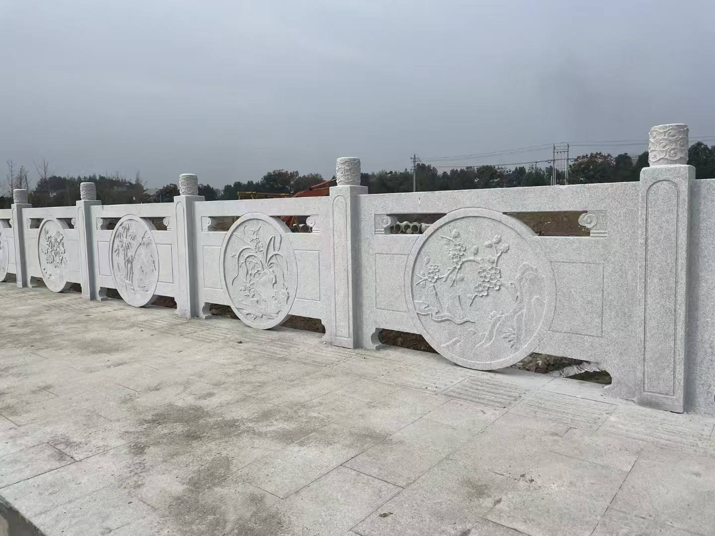 曲靖芝麻白河道栏杆 石材栏杆